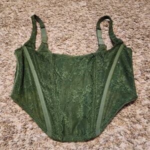 Urban Outfitters Olive Green Lace Bustier
